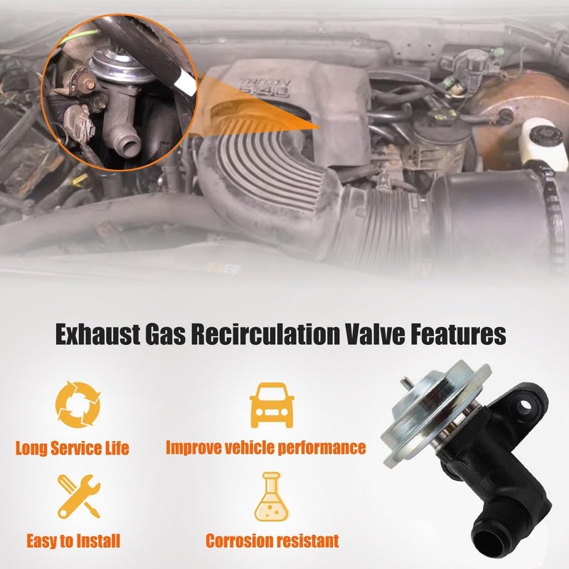 TINJO EGR Valve Exhaust Gas Recirculation Valves Fits for 1997-2009 F-ord E150 E250 E350, for 2000-2005 F-ord Excursion, for 1997-2003 F-ord F150 F250, 2004 F-ord F350 EGR Emissions Valve Replace# EGV537T - Image 5